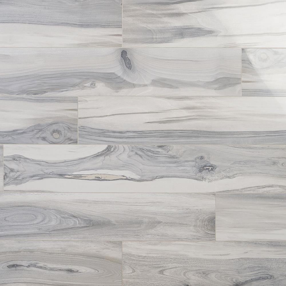 Artmore Tile Peruvian Gray 8-in x 48-in Polished Porcelain Wood look Floor and Wall Tile product image