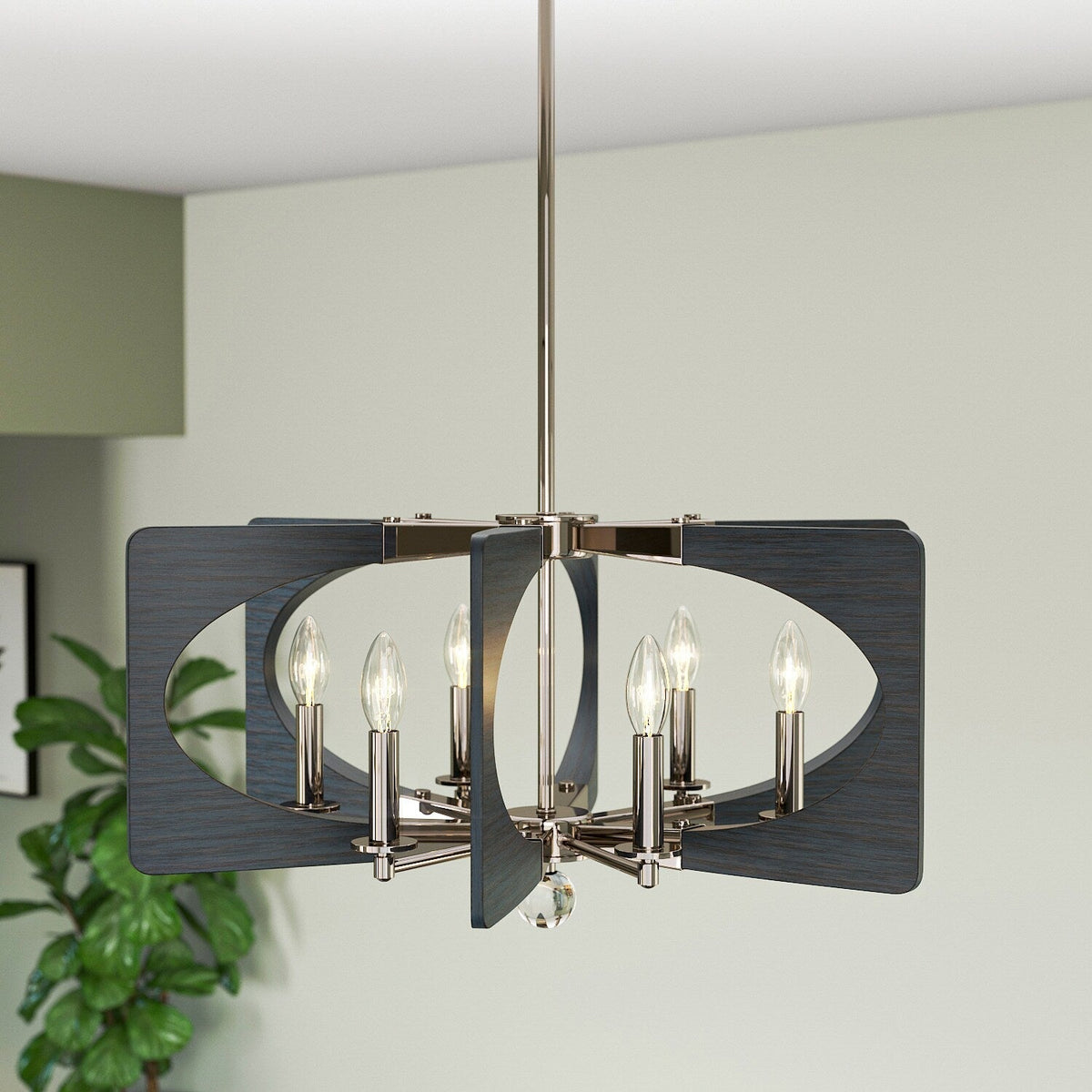 Kichler Alscar 6-Light Polished Nickel Transitional Chandelier