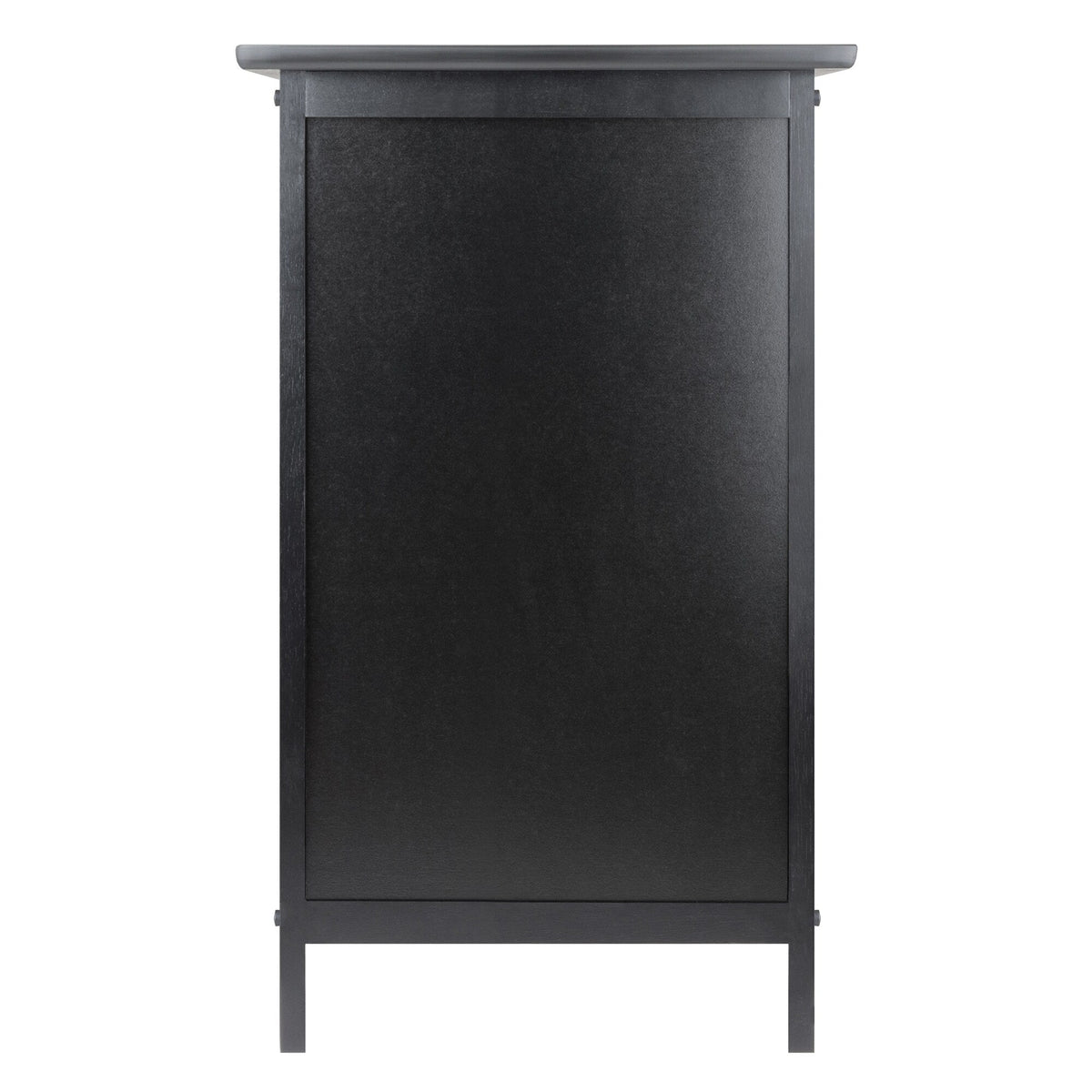 Winsome Wood Transitional Black Wood Nightstand with Storage Cabinet and Tapered Legs