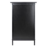Winsome Wood Transitional Black Wood Nightstand with Storage Cabinet and Tapered Legs
