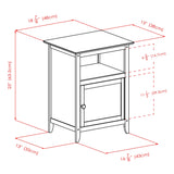 Winsome Wood Transitional Black Wood Nightstand with Storage Cabinet and Tapered Legs