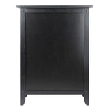 Winsome Wood Transitional Black Wood Nightstand with Storage Cabinet and Tapered Legs