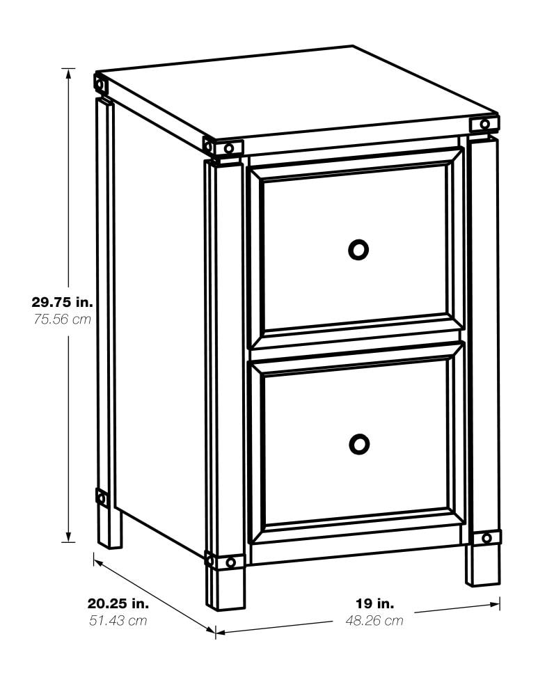 OSP Home Furnishings Baton rouge Brushed Walnut 2-Drawer 19-in File Cabinet