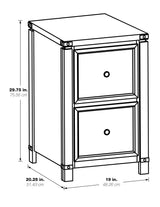 OSP Home Furnishings Baton rouge Brushed Walnut 2-Drawer 19-in File Cabinet