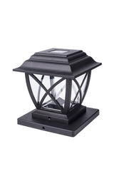 Harbor Breeze 4-in x 4-in 2-Pack 5-Lumen Black Solar LED Outdoor Post Cap Light (3500 K)