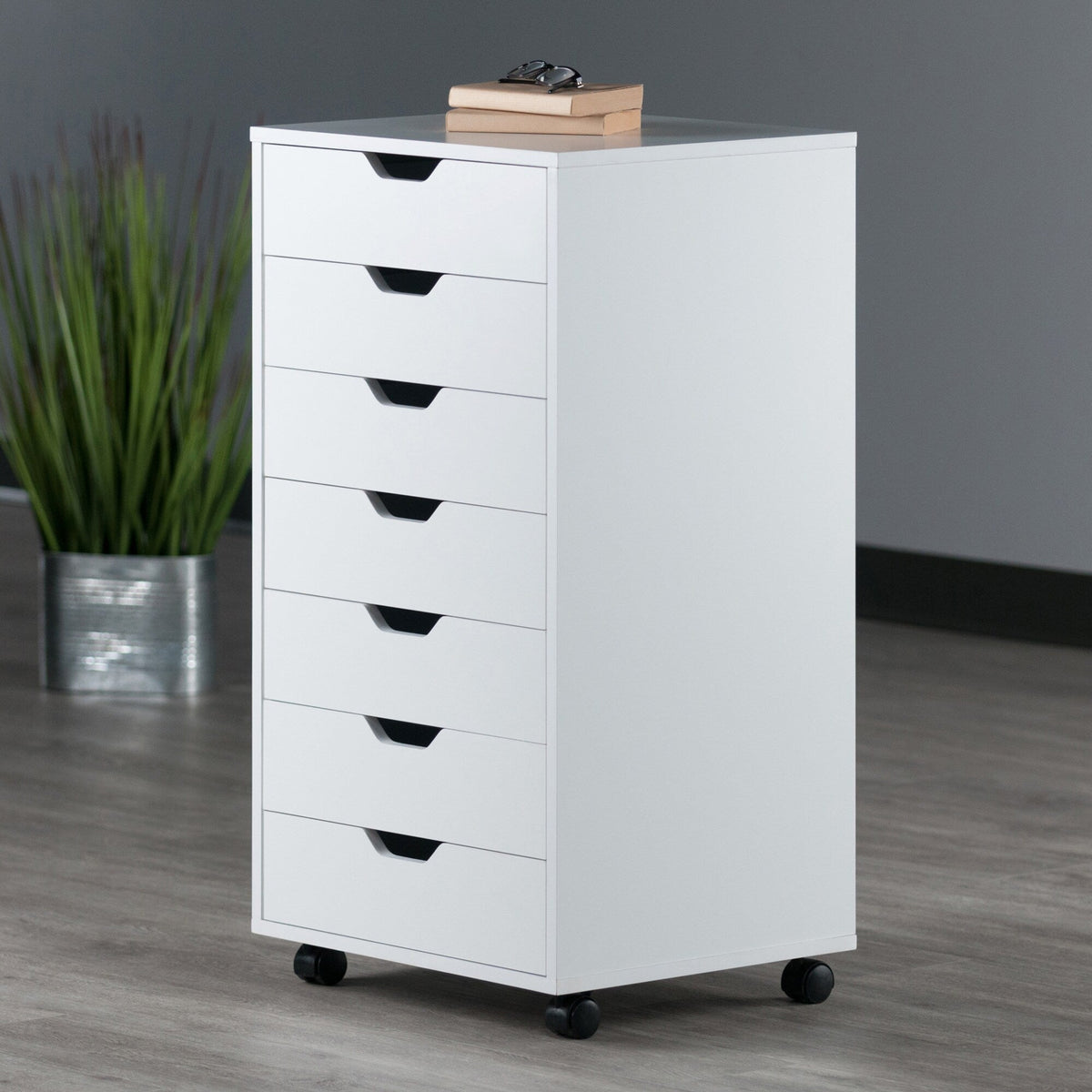 Winsome Wood Halifax White 7-Drawer 19.21-in File Cabinet