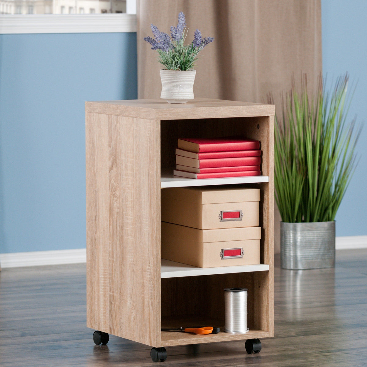 Winsome Wood Kenner Reclaimed Wood and White-Shelf Office Cabinet
