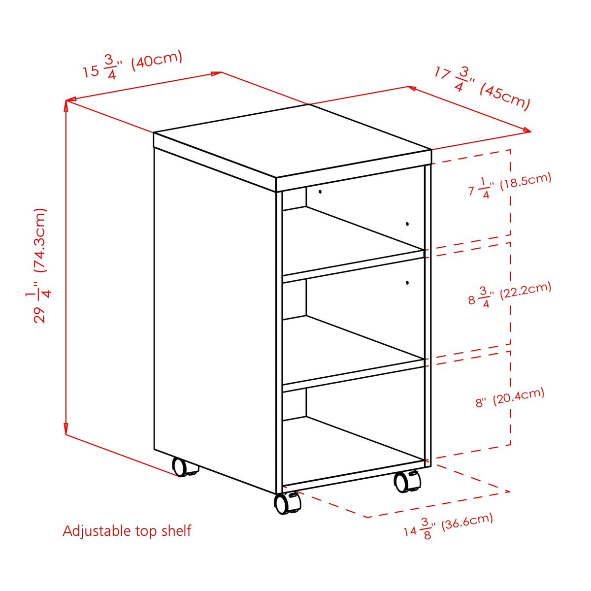 Winsome Wood Kenner Reclaimed Wood and White-Shelf Office Cabinet