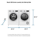 Bosch 500 Series 4-cu ft Stackable Ventless Electric Dryer (White) ENERGY STAR