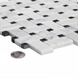 Apollo Tile (Sample) White and Black 4-in x 4-in Polished Marble Floor and Wall Tile