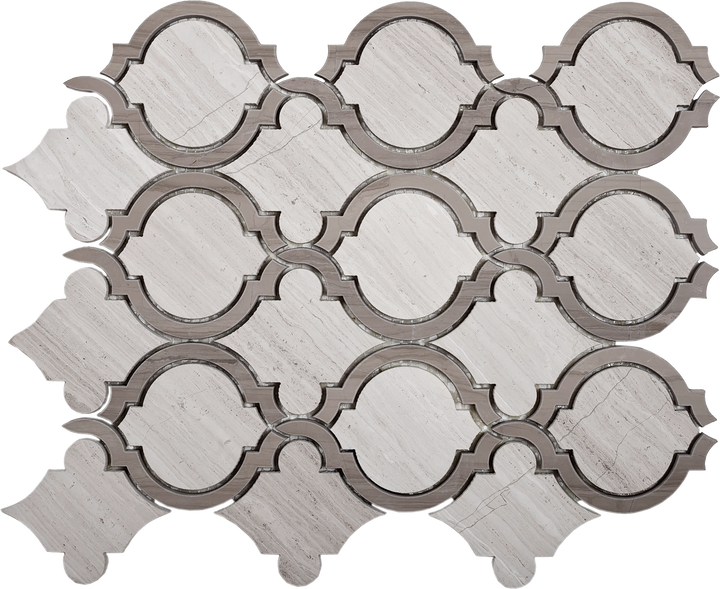 Apollo Tile (Sample) Grey 4-in x 4-in Polished Marble Honeycomb Wood Look Floor and Wall Tile
