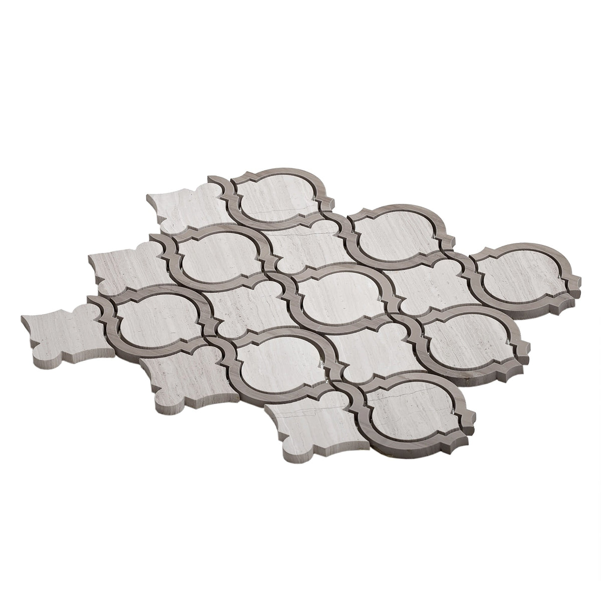 Apollo Tile (Sample) Grey 4-in x 4-in Polished Marble Honeycomb Wood Look Floor and Wall Tile