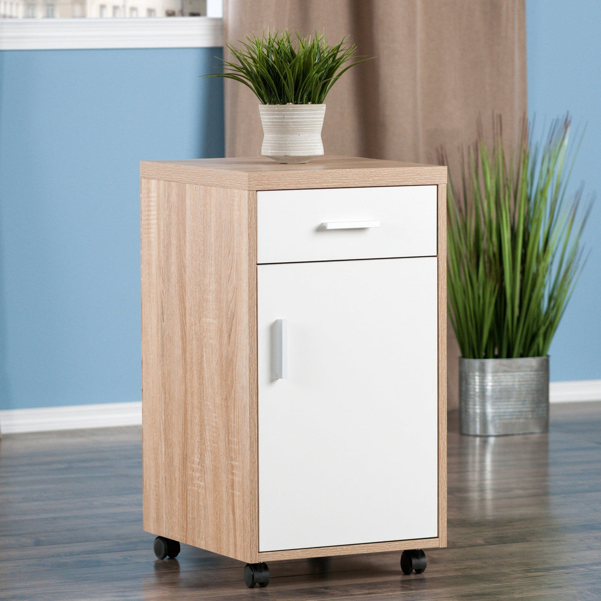 Winsome Wood Kenner Reclaimed Wood and White 1-Shelf Office Cabinet