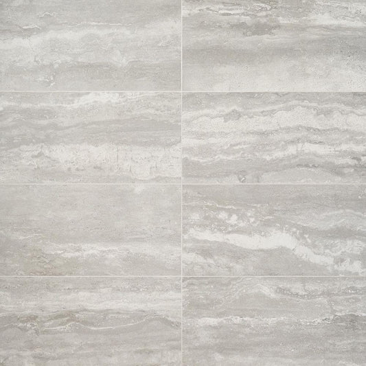 Artmore Tile Primary Travertine Silver 12-in x 24-in Matte Porcelain Floor and Wall Tile product image