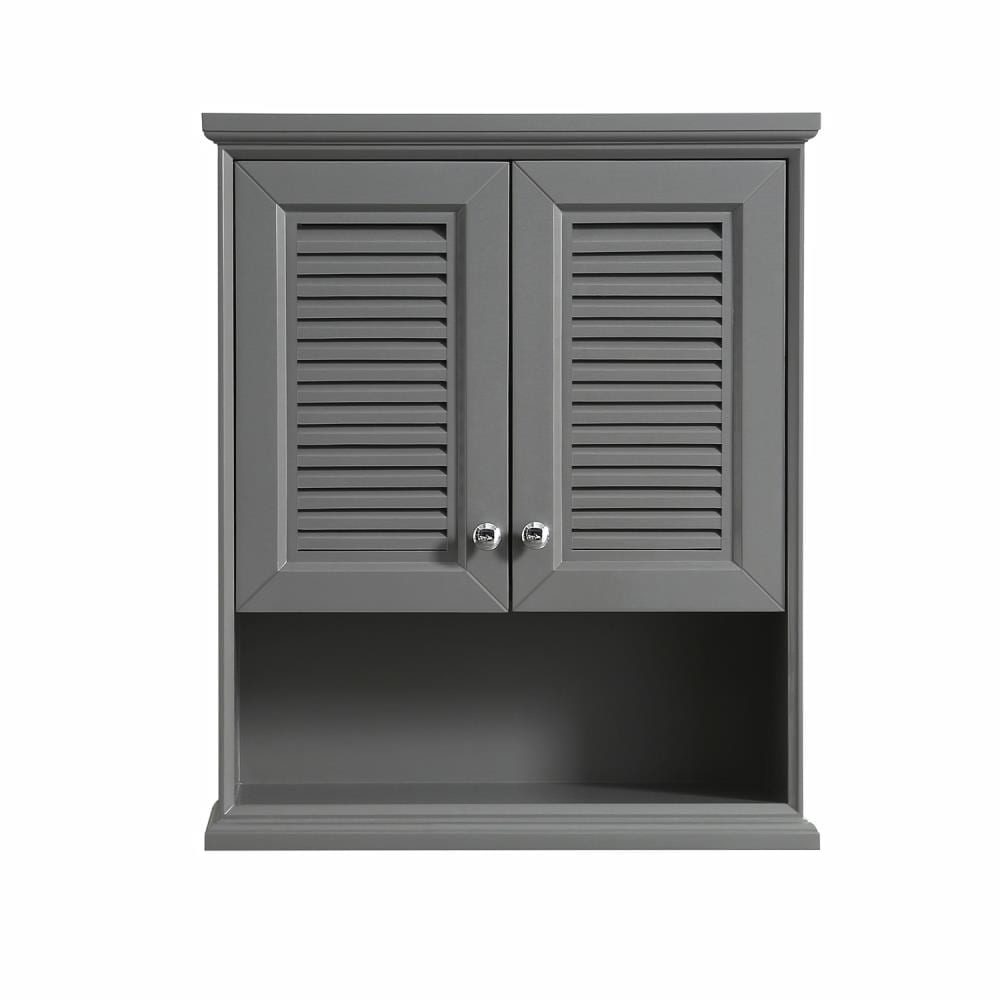 Wyndham Collection Tamara 25-in W x 30-in H x 9-in D Dark Gray Bathroom Wall Cabinet