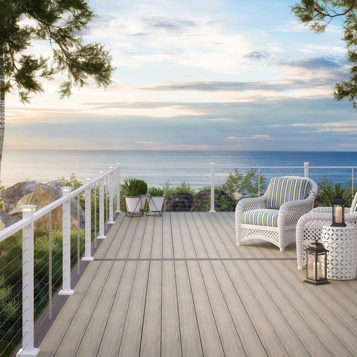 Deckorators Contemporary cable 8-ft x 42-in Textured White Aluminum Deck Cable Rail Kit