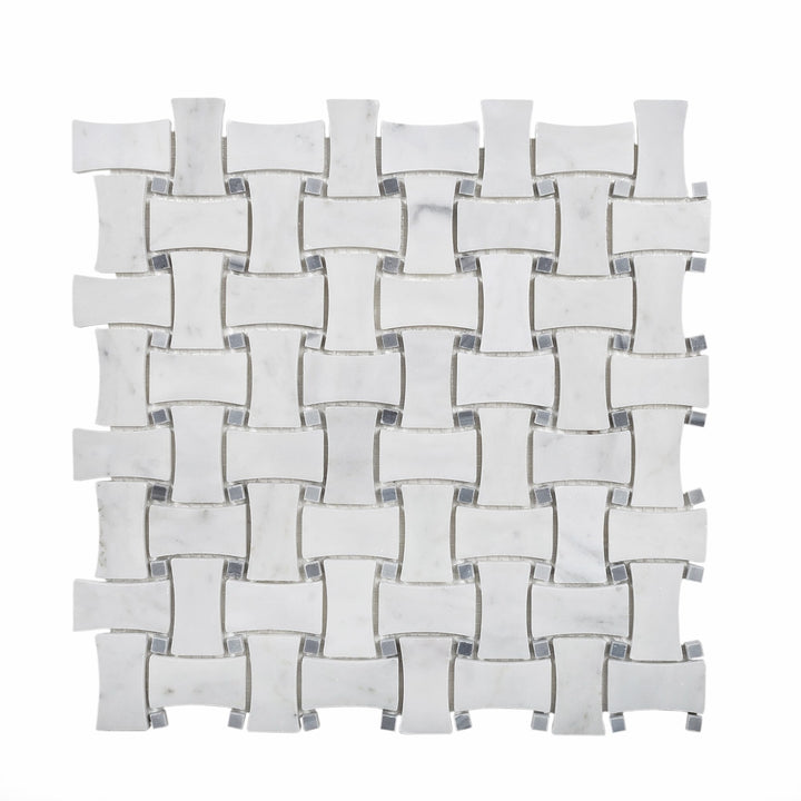 Apollo Tile Gray 12-in x 12-in Polished Natural Stone Marble Basketweave Marble Look Floor and Wall Tile (5-sq. ft/ Carton)