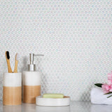 Apollo Tile White 12-in x 13-in Polished Recycled Glass Honeycomb Patterned Wall Tile (11.1-sq. ft/ Carton)