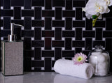 Apollo Tile Black 12-in x 12-in Polished Natural Stone Marble Basketweave Patterned Floor and Wall Tile (5-sq. ft/ Carton)