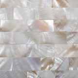 Apollo Tile White 11-in x 12-in Polished Natural Shell Diamond Brick Look Floor and Wall Tile (18.52-sq. ft/ Carton)
