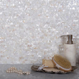 Apollo Tile White 11-in x 12-in Polished Natural Shell Diamond Brick Look Floor and Wall Tile (18.52-sq. ft/ Carton)