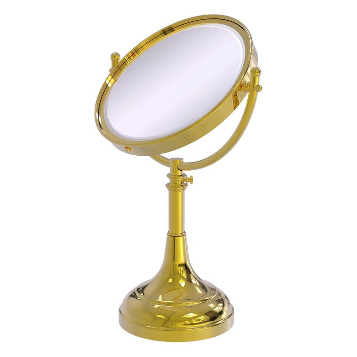 Allied Brass 8-in x 15-in Matte Gray Double-Sided Magnifying Countertop Vanity Mirror