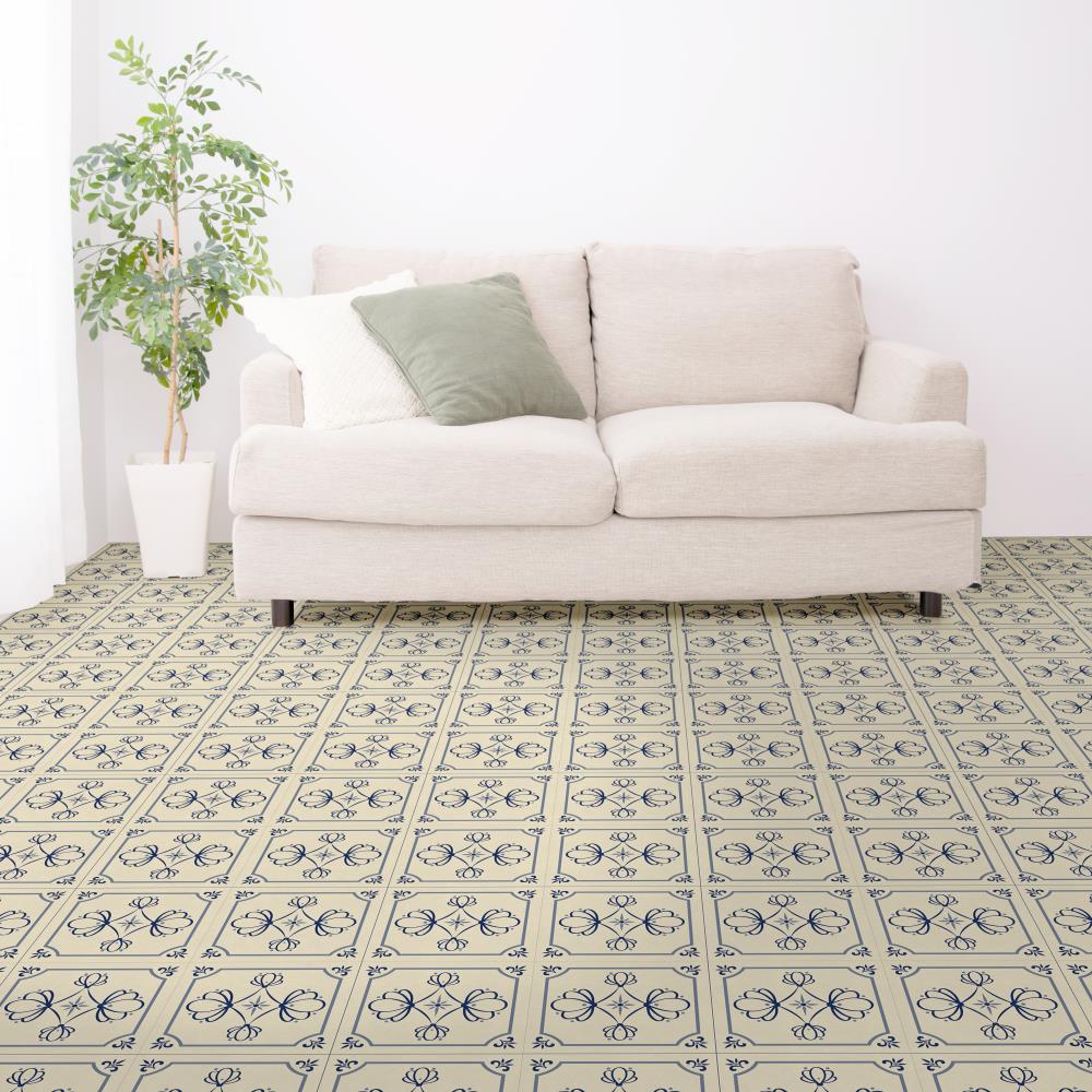 Perfection Floor Tile Geo Collection Azulejo/Satin 20-in x 20-in Water-Resistant Interlocking Luxury Vinyl Flooring, 16.7-sq ft Carton