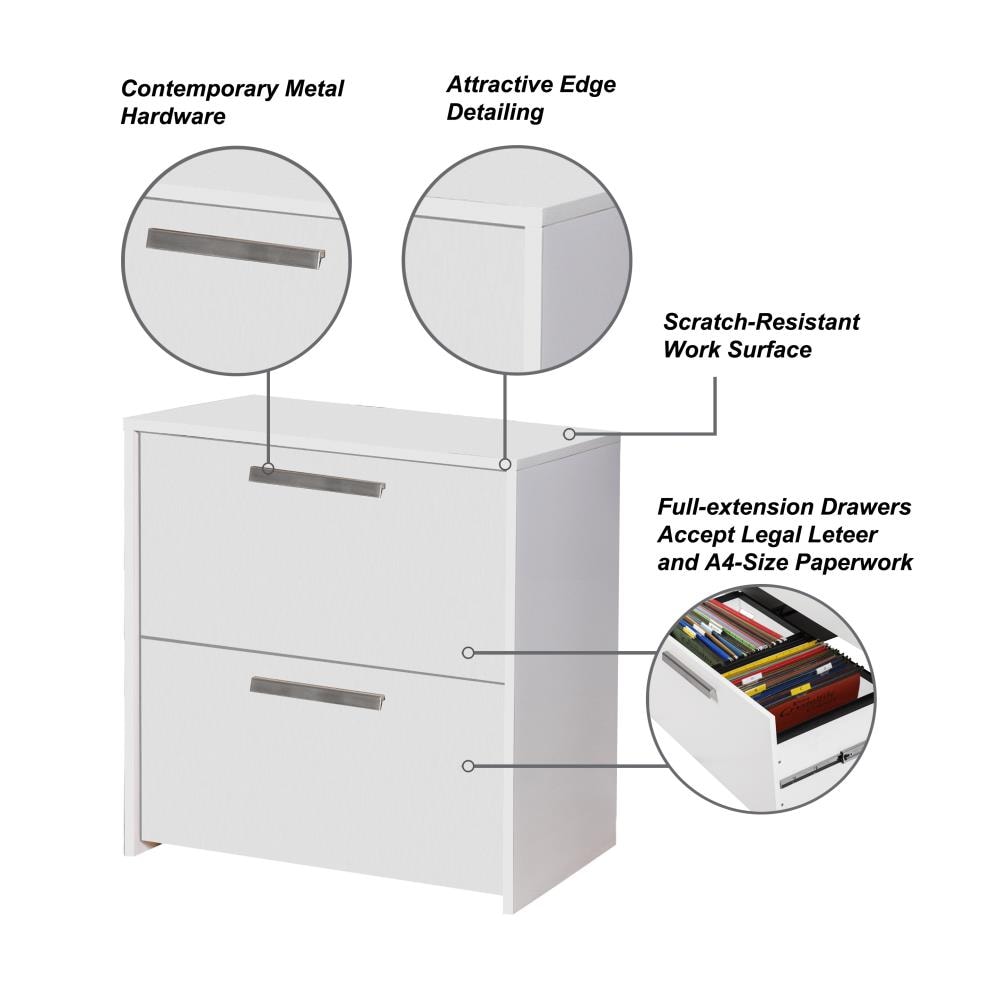 Saint Birch Miami White 2-Drawer 31-in File Cabinet