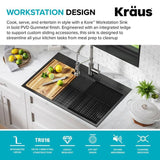 Kore Gunmetal 16-Gauge Stainless Steel PVD 33 in. Single Bowl Drop-In Workstation Kitchen Sink with Accessories