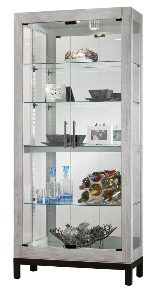 Howard Miller Traditional Burnished Sliver Wood Curio Cabinet