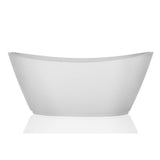 69 in. Acrylic Freestanding Bathtub Flatbottom Stand Alone Tub with Contemporary Modern Design in Glossy White - Super Arbor