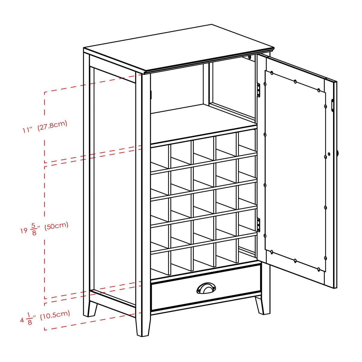 Winsome Wood 25-Bottle Espresso Wood Wine Cabinet