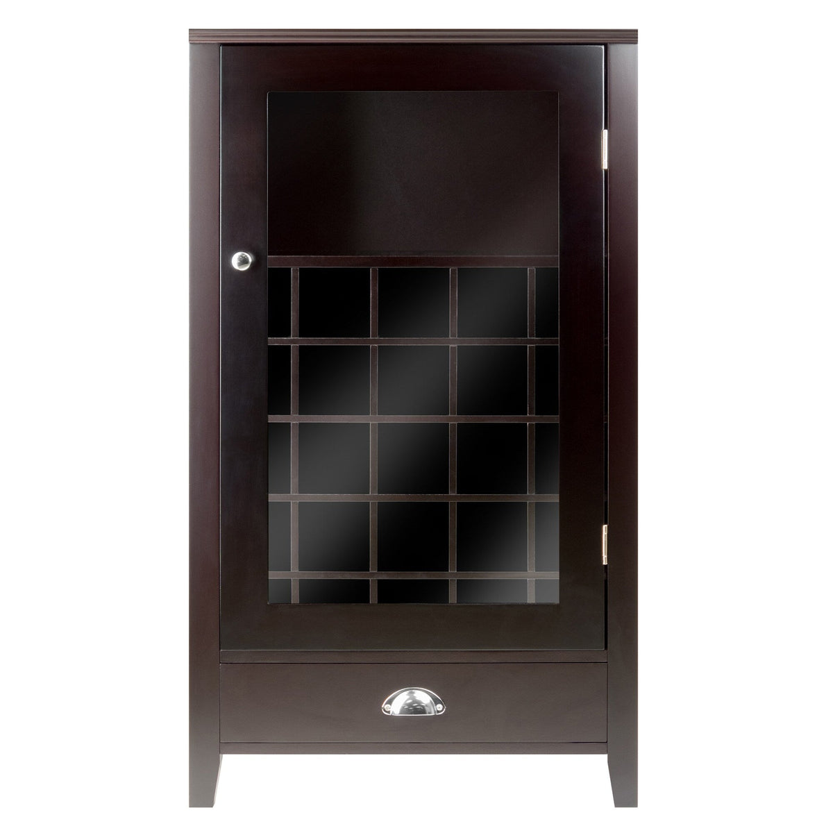 Winsome Wood 25-Bottle Espresso Wood Wine Cabinet