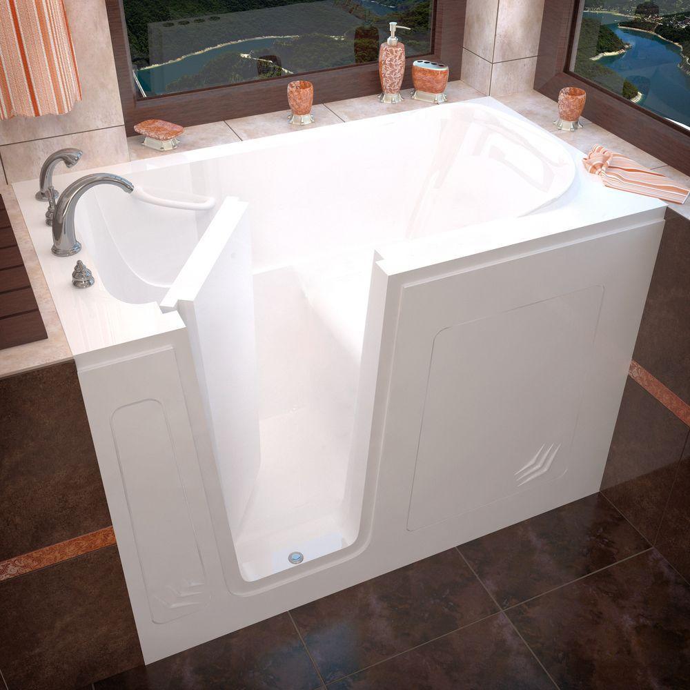 HD Series 30 in. x 54 in. Left Drain Quick Fill Walk-In Soaking Bathtub in White - Super Arbor