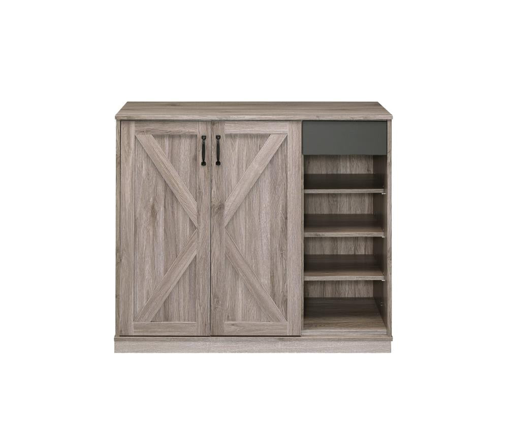 ACME FURNITURE Toski 45-in W x 40-in H Wood Composite Rustic Gray Oak Freestanding Utility Storage Cabinet