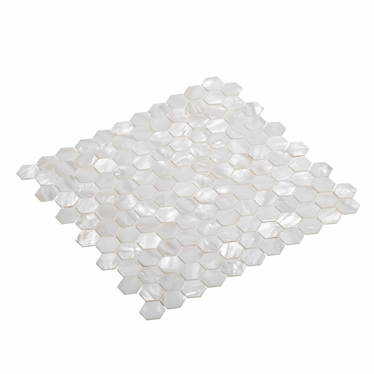 Apollo Tile White 12-in x 12-in Polished Natural Shell Hexagon Brick Look Floor and Wall Tile (18.69-sq. ft/ Carton)
