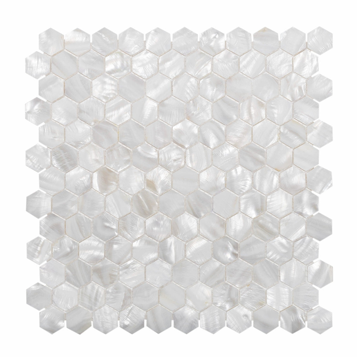 Apollo Tile White 12-in x 12-in Polished Natural Shell Hexagon Brick Look Floor and Wall Tile (18.69-sq. ft/ Carton)