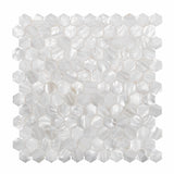 Apollo Tile White 12-in x 12-in Polished Natural Shell Hexagon Brick Look Floor and Wall Tile (18.69-sq. ft/ Carton)