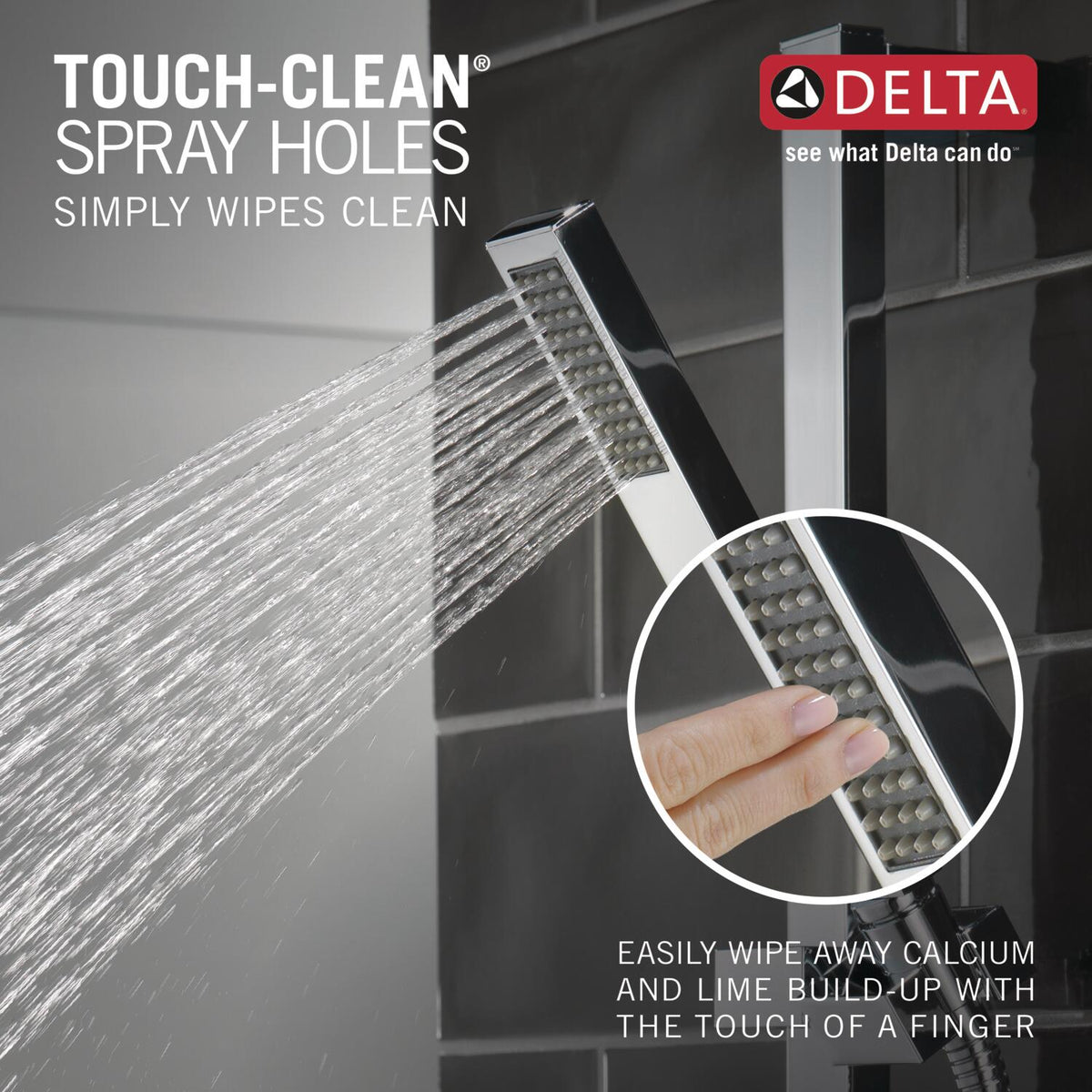 Delta Vero Chrome 1-Spray Handheld Shower with Slide Bar, 1.75 GPM (6.6 LPM)