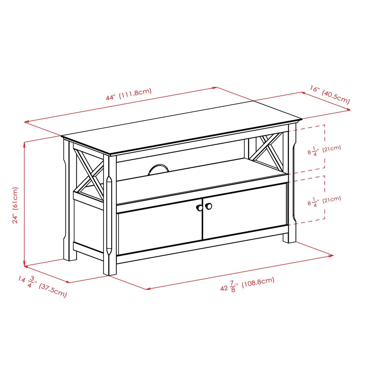 Winsome Wood Xola Transitional Cappuccino Tv Cabinet