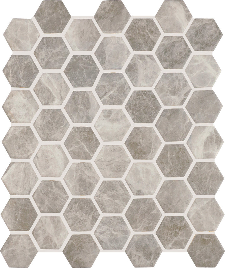 Daltile Union View Revere Gray 10-in x 11-in Matte Ceramic Hexagon Mosaic Floor and Wall Tile product image