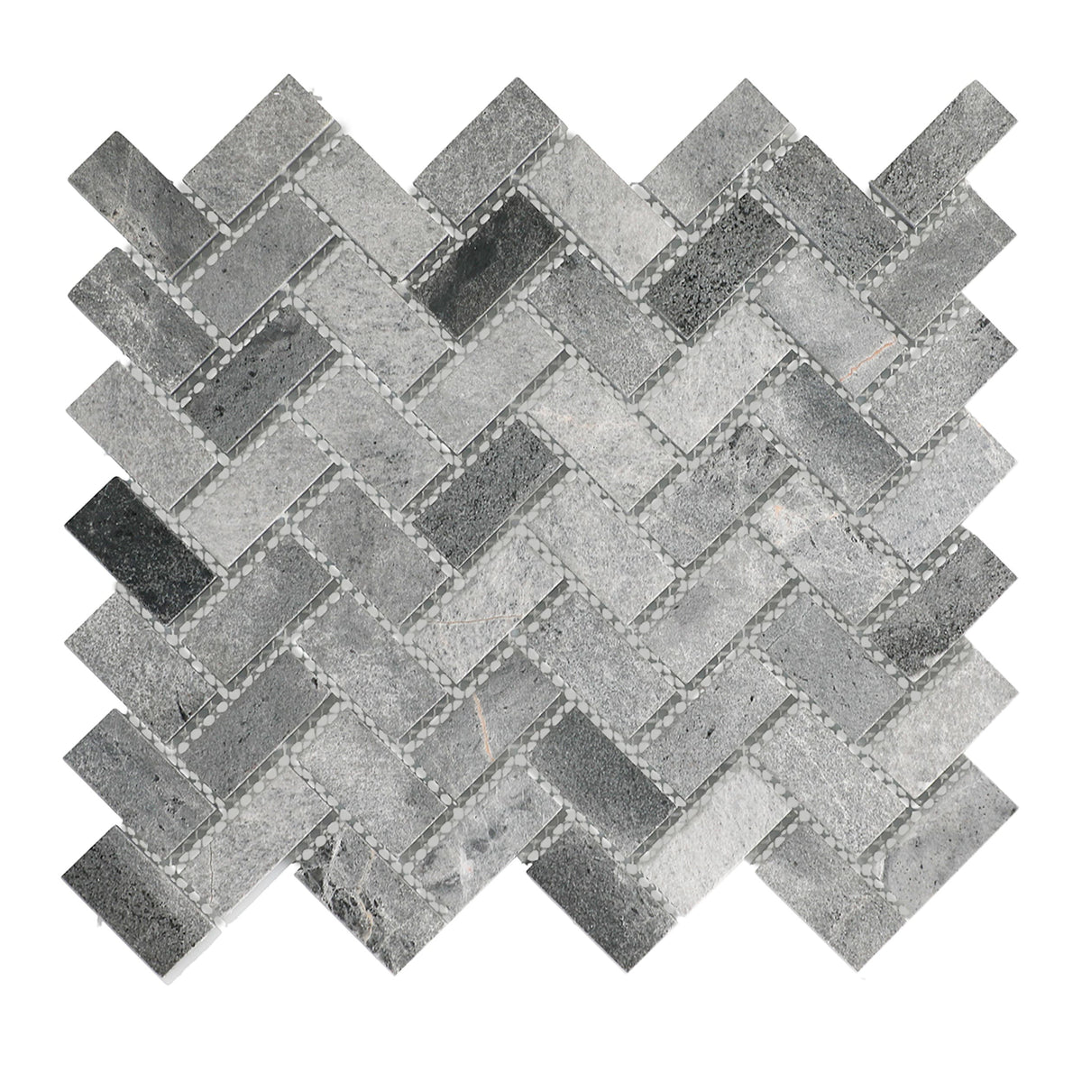 Daltile Genuine Stone Seal Gray 11-in x 12-in Honed Natural stone Marble Herringbone Mosaic Floor and Wall Tile product image