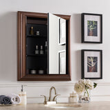 allen + roth 22.5-in x 27.5-in Fog Free Surface Mount Espresso Mirrored Soft Close Medicine Cabinet
