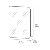 allen + roth 20-in x 26-in Surface/Recessed Mount Matte Black Mirrored Soft Close Medicine Cabinet