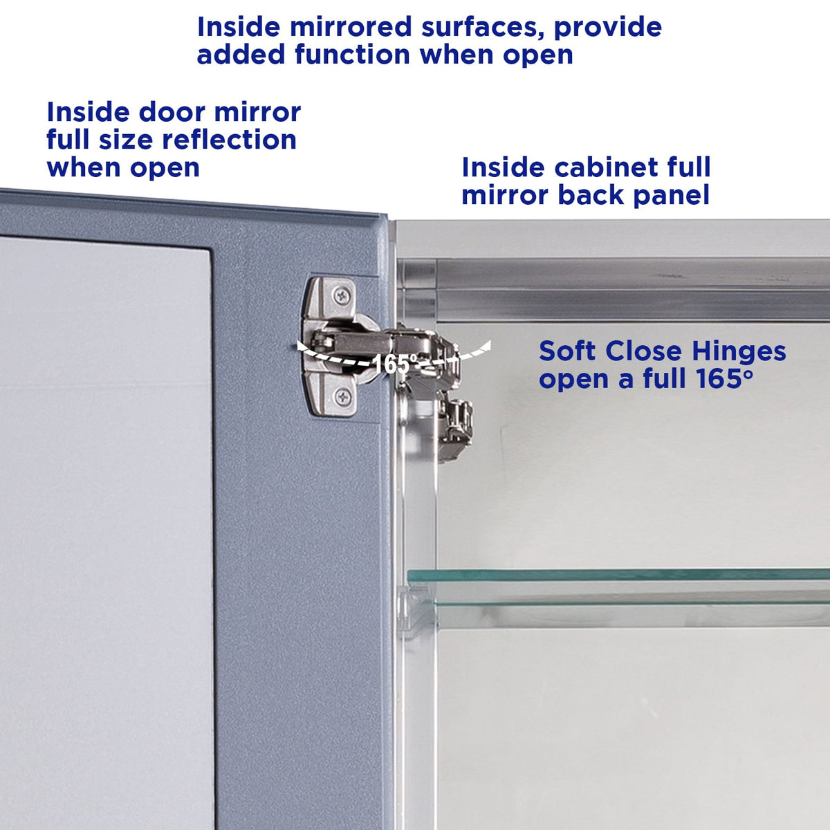 allen + roth 15-in x 26-in Fog Free Surface/Recessed Mount Silver Mirrored Soft Close Medicine Cabinet