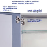 allen + roth 16-in x 20-in Fog Free Surface/Recessed Mount Silver Mirrored Soft Close Medicine Cabinet
