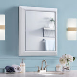 allen + roth 22.5-in x 27.5-in Fog Free Surface Mount White Mirrored Soft Close Medicine Cabinet