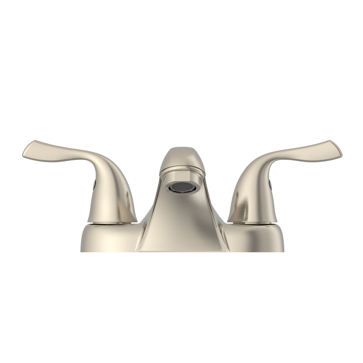 Project Source Brushed Nickel 2-Handle 4-in Centerset WaterSense Bathroom Sink Faucet with Drain