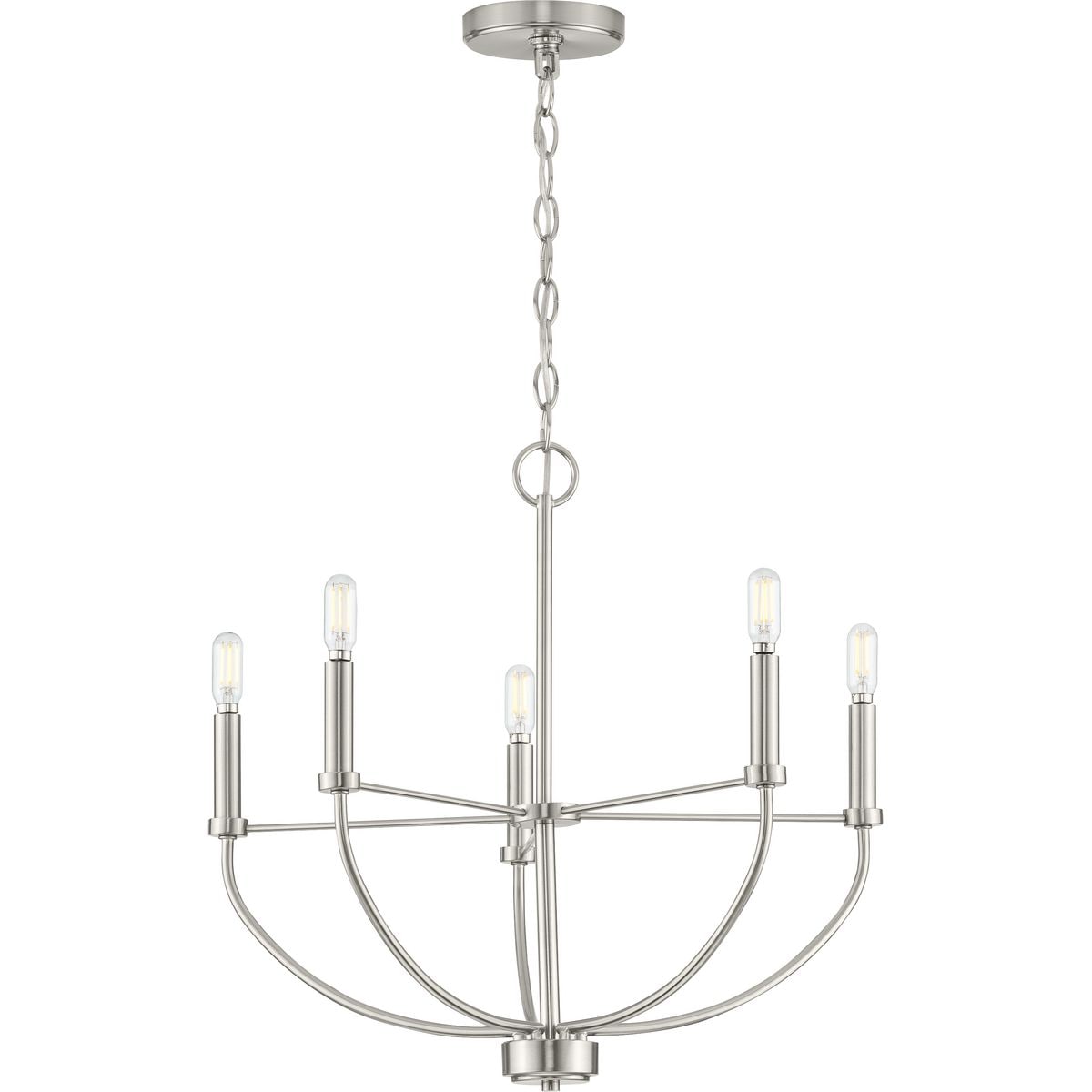 Progress Lighting Leyden 5-Light Brushed Nickel Transitional Chandelier