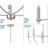 Progress Lighting Leyden 5-Light Brushed Nickel Transitional Chandelier